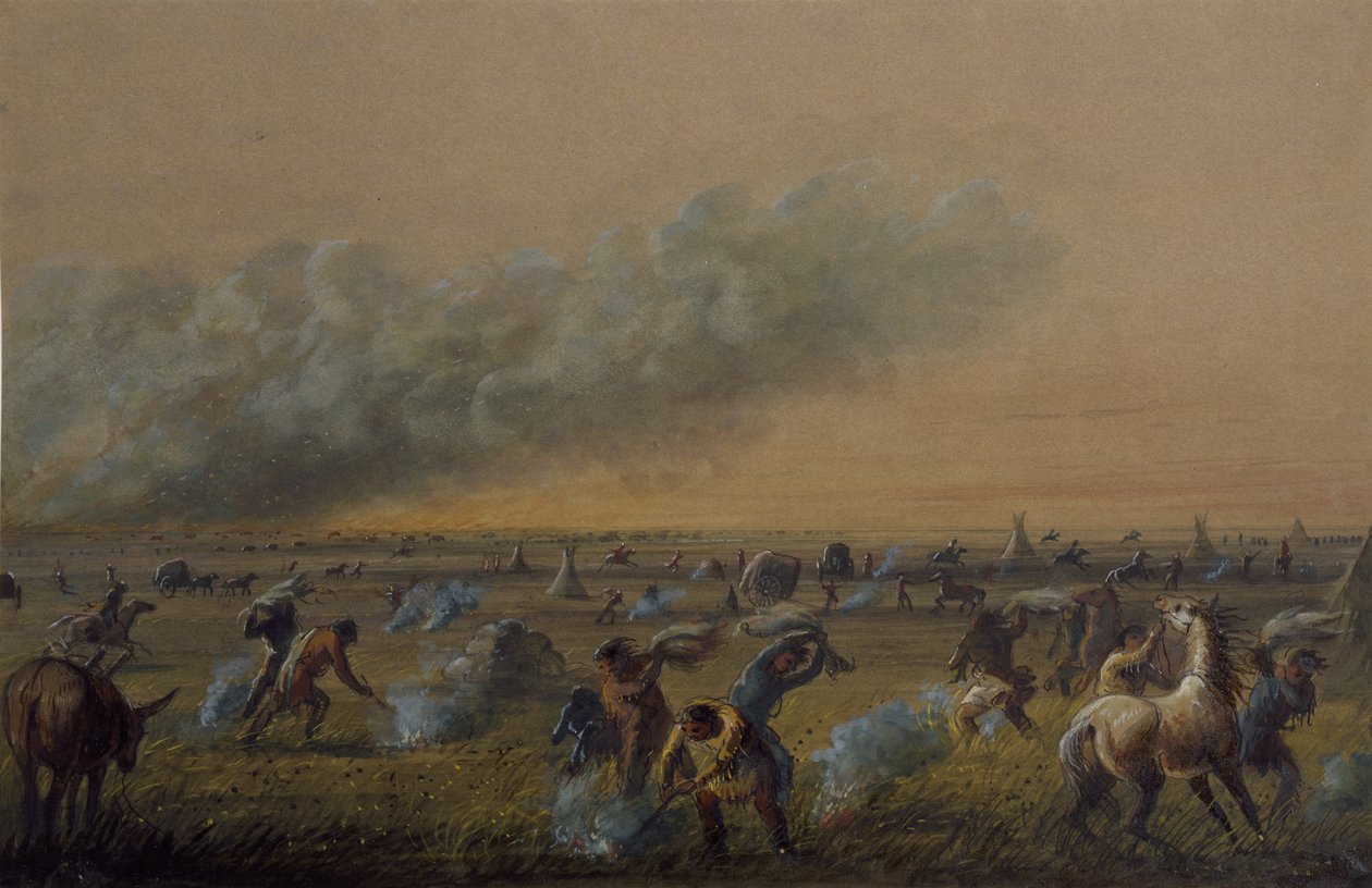 Hořící prérie od Alfred Jacob Miller