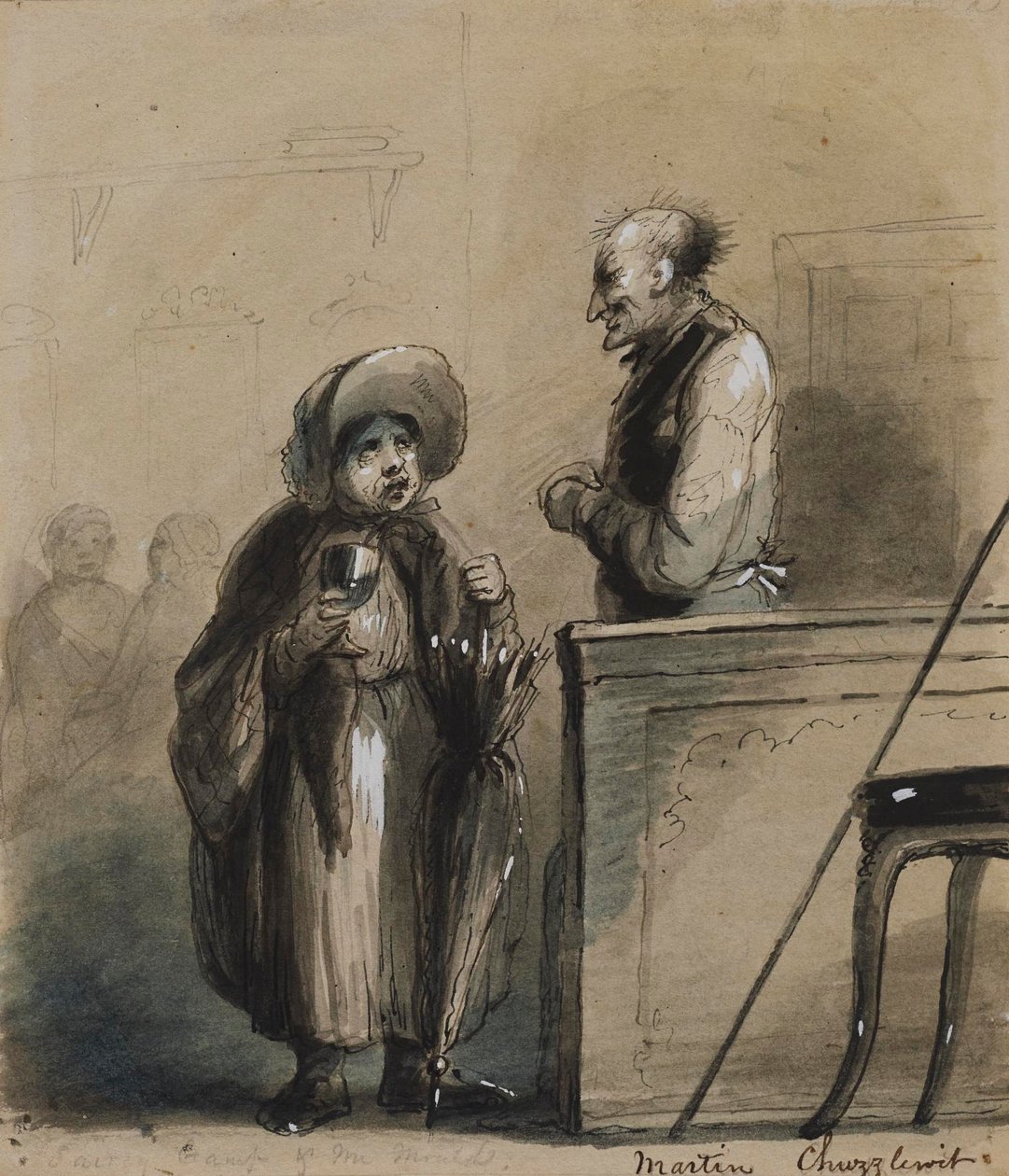 Sairey Gampová a pan Mould od Alfred Jacob Miller
