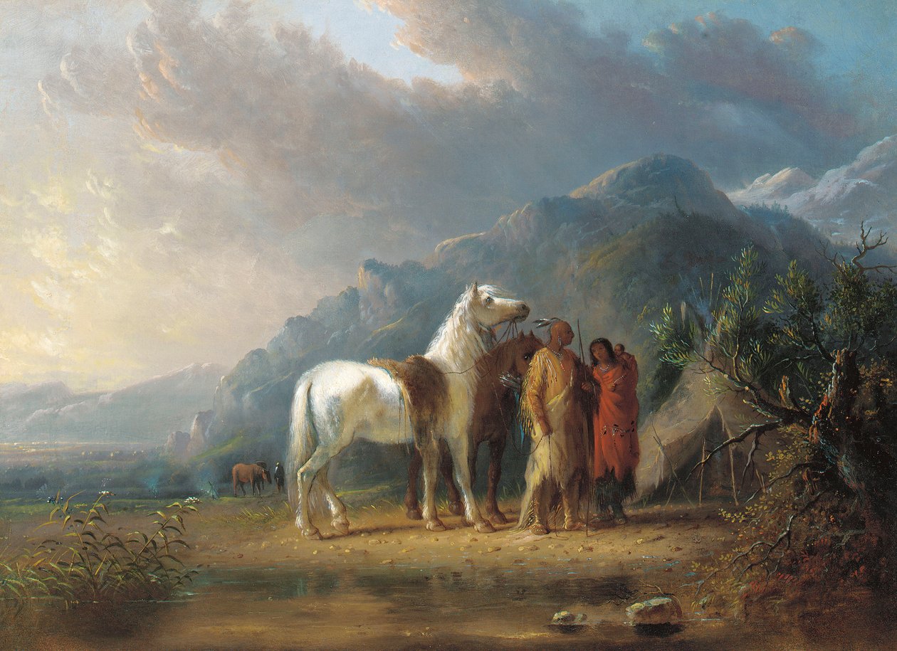 tábor Siouxů od Alfred Jacob Miller