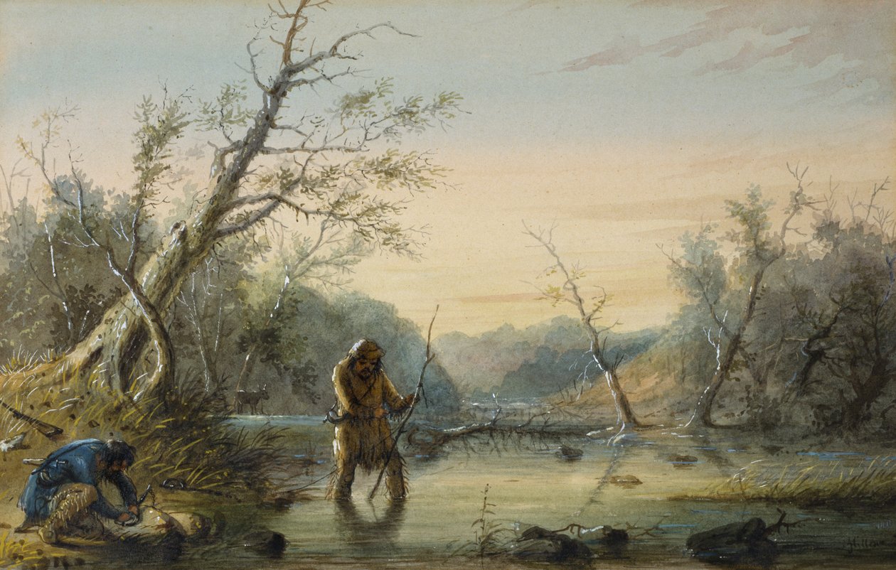 Chytání bobrů od Alfred Jacob Miller
