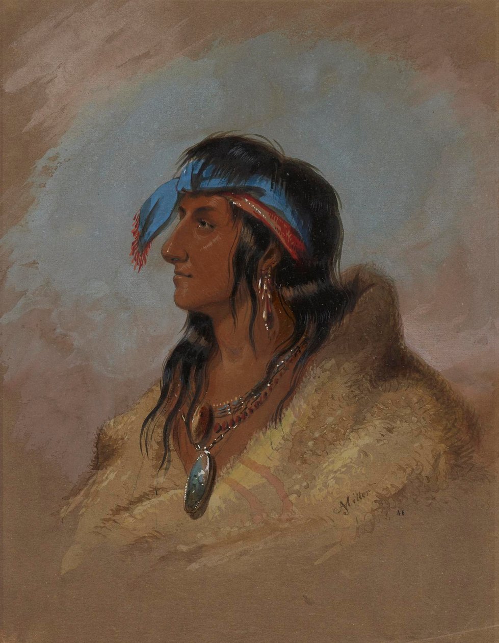 White Plume od Alfred Jacob Miller