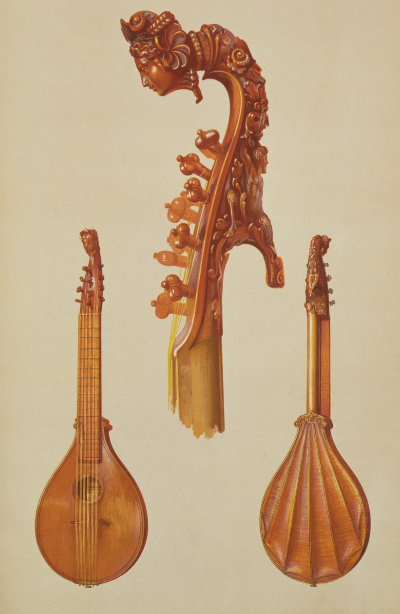 Cittern vyrobený Antoniem Stradivariusem (asi 1644-1737) 1700, z 