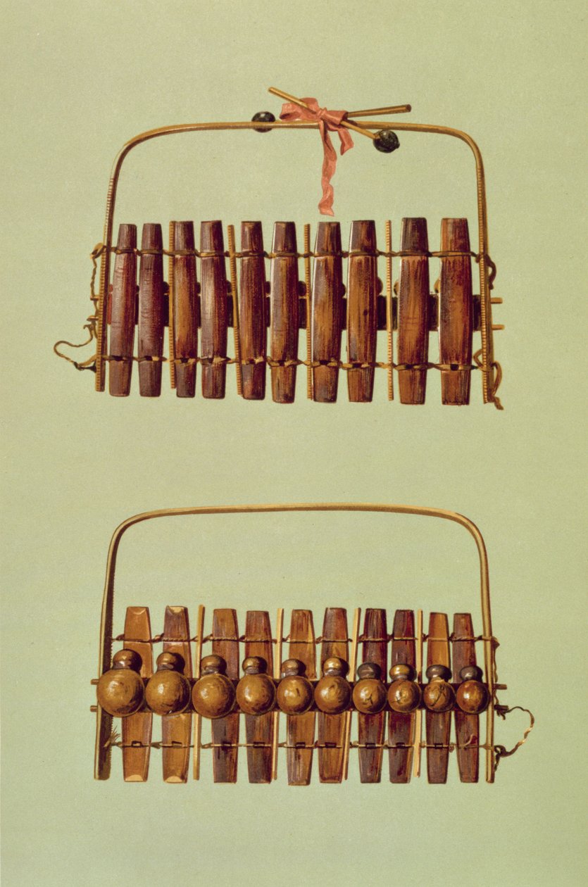 Marimba, přední a zadní pohledy, Jižní Afrika, z 