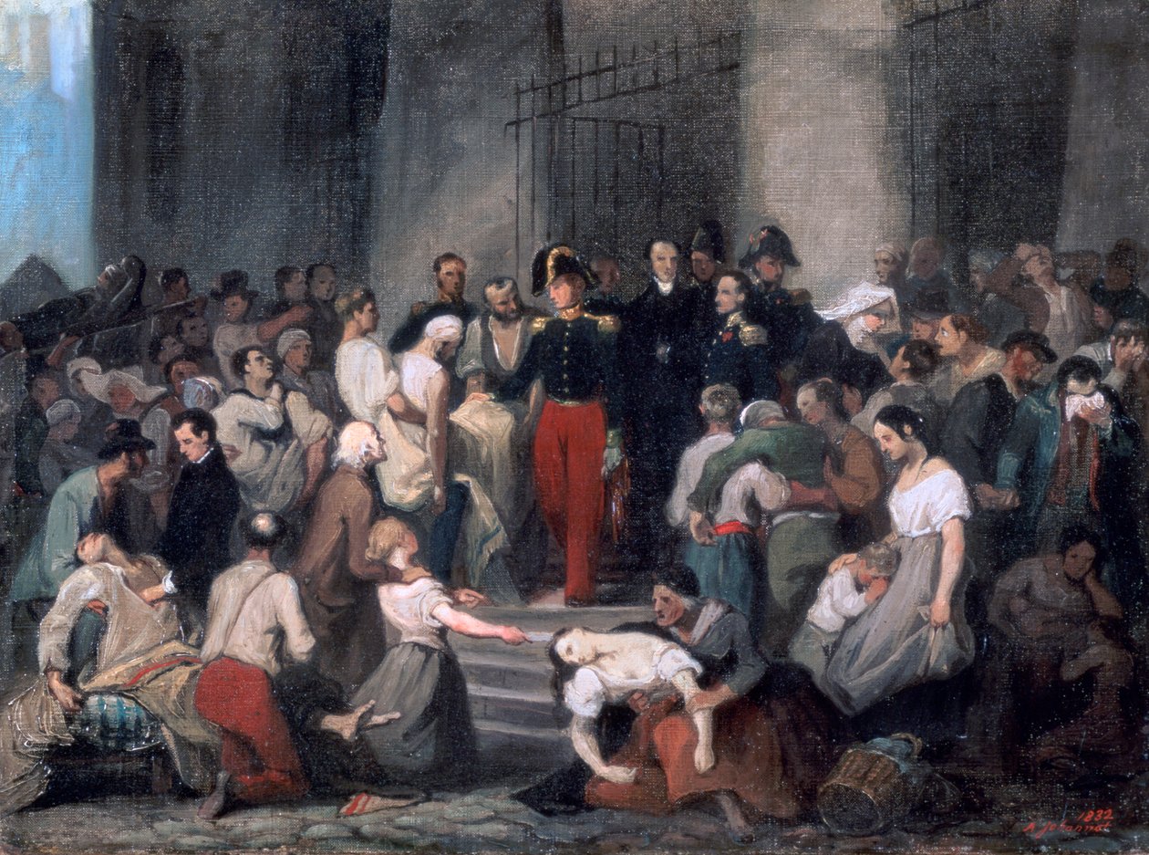 Vévoda z Orleansu .. Během epidemie cholery, c1830 od Alfred Johannot