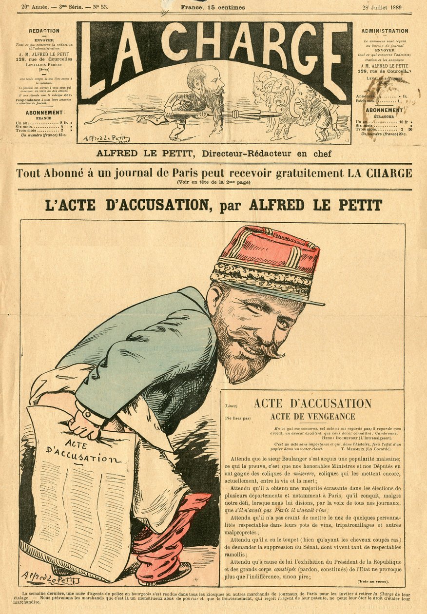 Obálka „“ The Charge (1888)“, Satirický v barvách od Alfred Le Petit