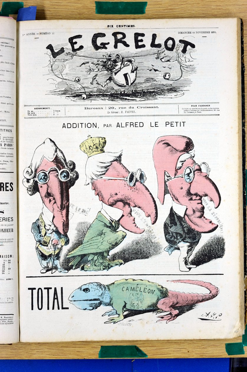 Obálka „“Le Grelot“, číslo 32, Satirický v barvách od Alfred Le Petit