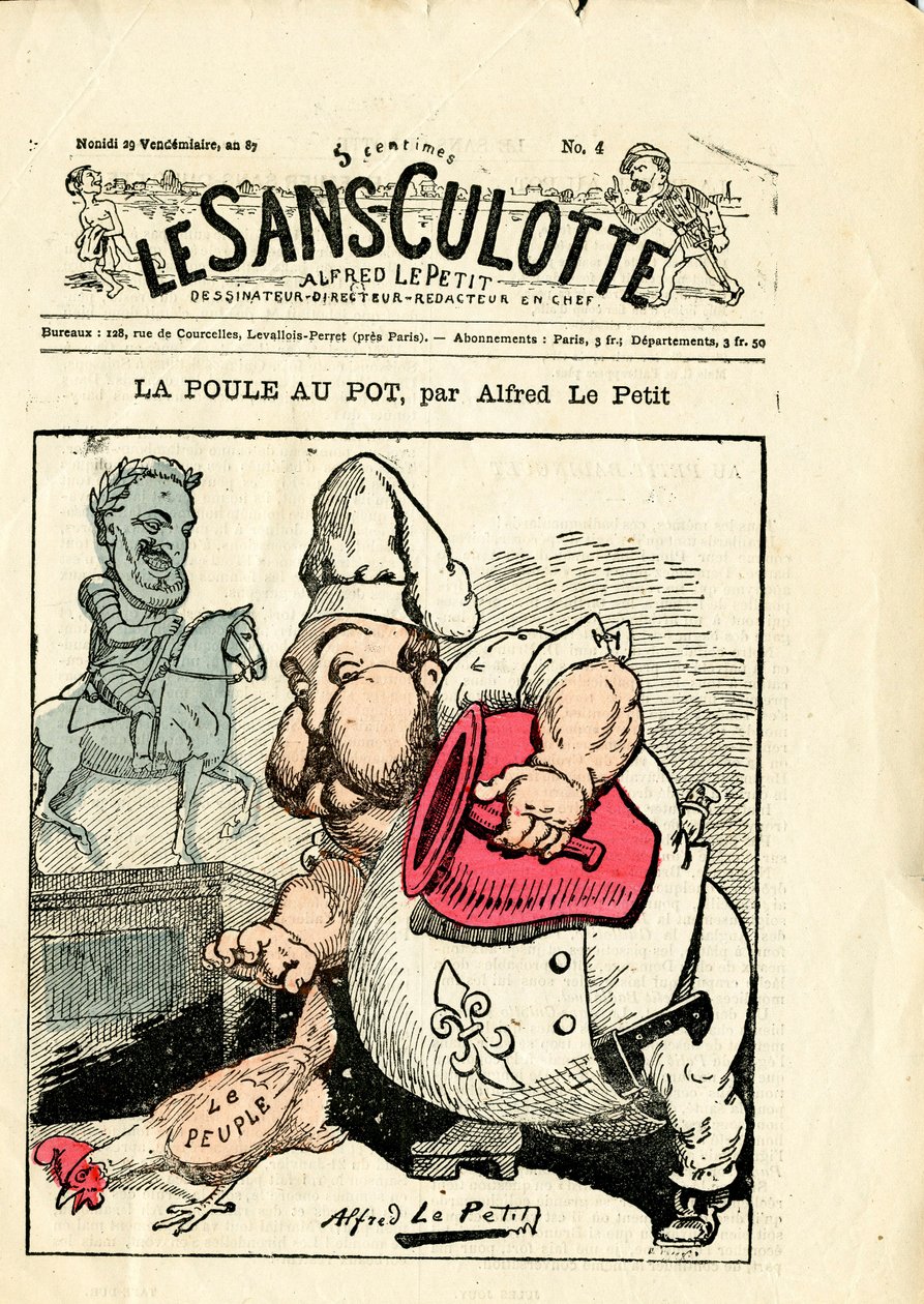 Obálka “”Le Sans-Panlotte””, číslo 4, Satirický v barvách od Alfred Le Petit