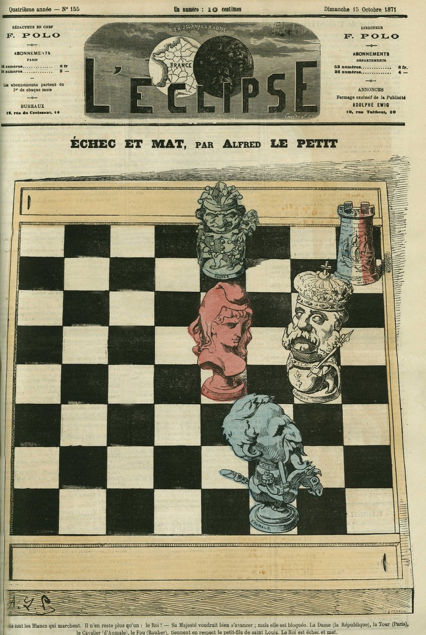 Neúspěch a mat, Dame-Republique, Tour-Paris, Cavalier-Duc z Aumale (1822-1897), Fou-Rouher (1814-1884) selhali králi Louis-Philippe d