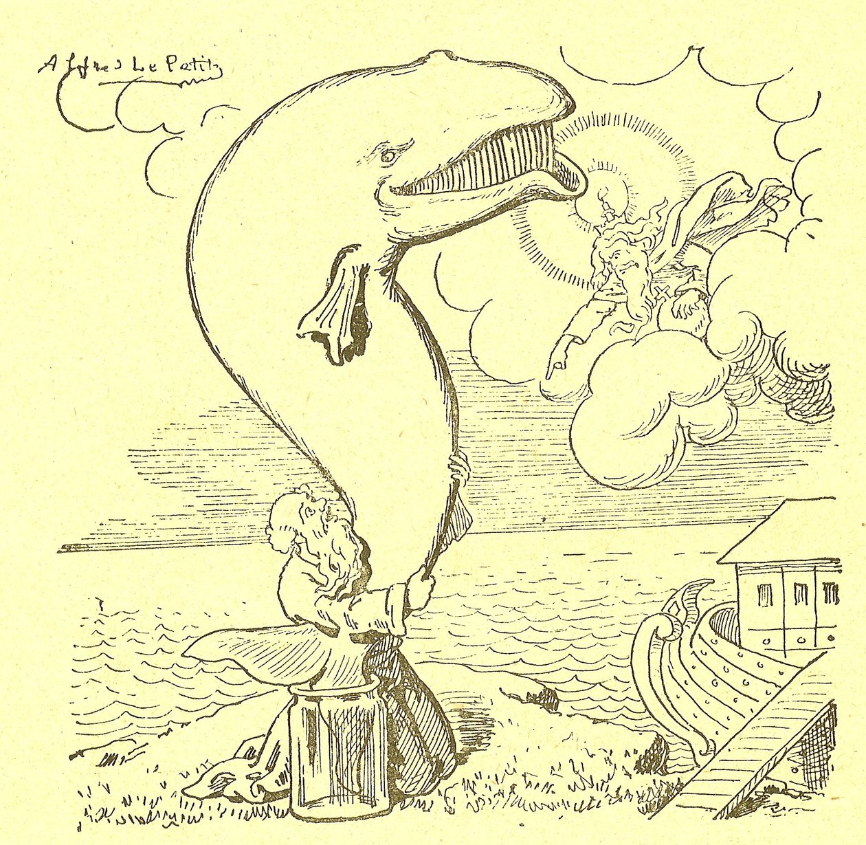 Ilustrace Alfred Le Pete (1841-1909) v Gros-Jean a jeho lék od Alfred Le Petit