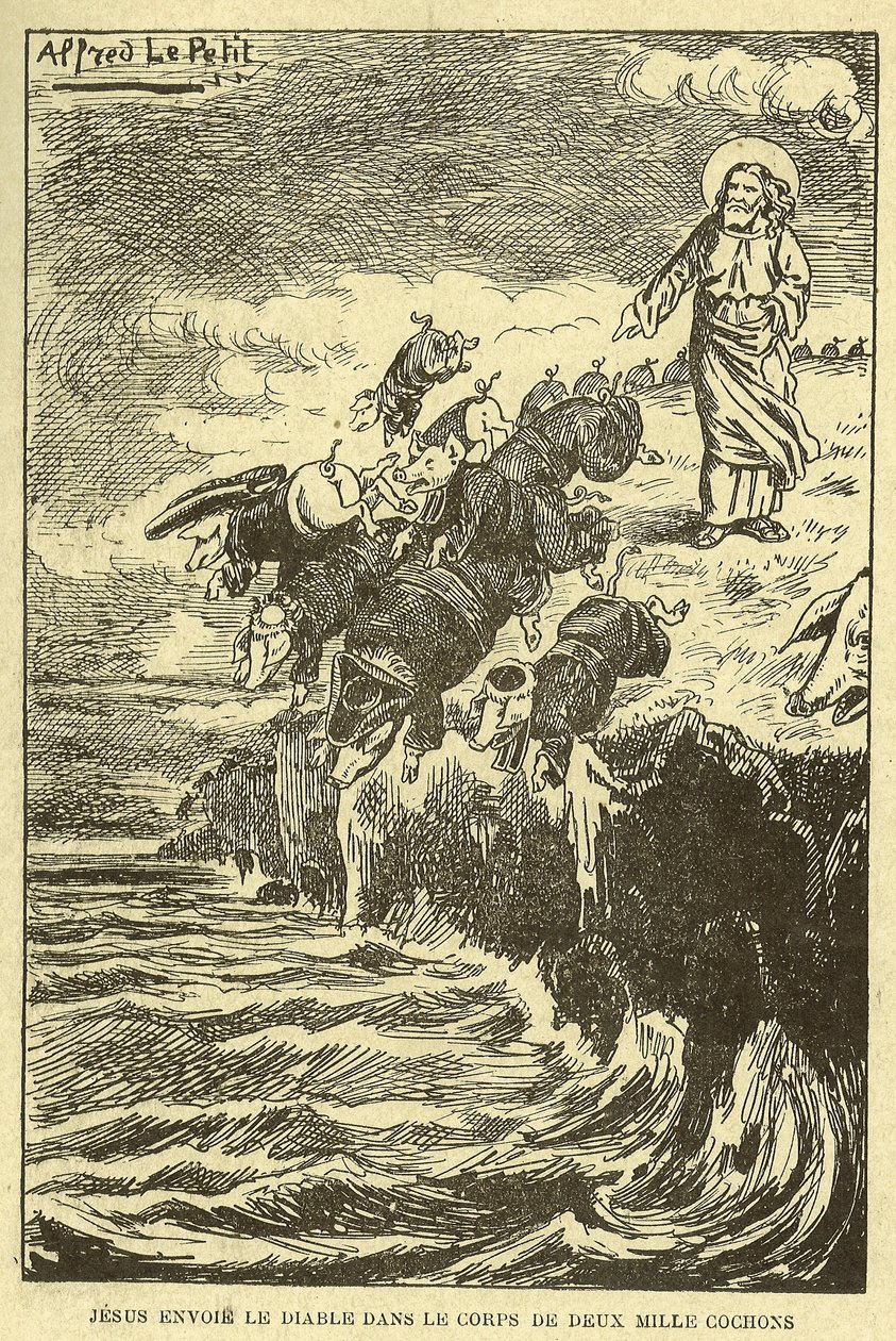 Ilustrace Alfreda Le Peta (1841-1909) v Gros-Jean et son cure od Alfred Le Petit