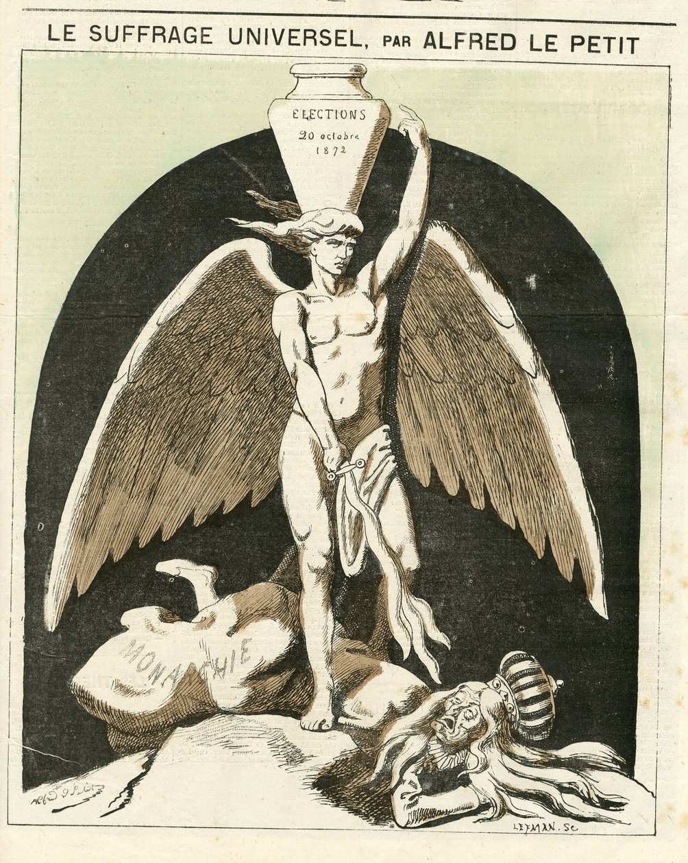Ilustrace Alfreda Le Petity (1841-1909) pro obálku Le Grelot od Alfred Le Petit