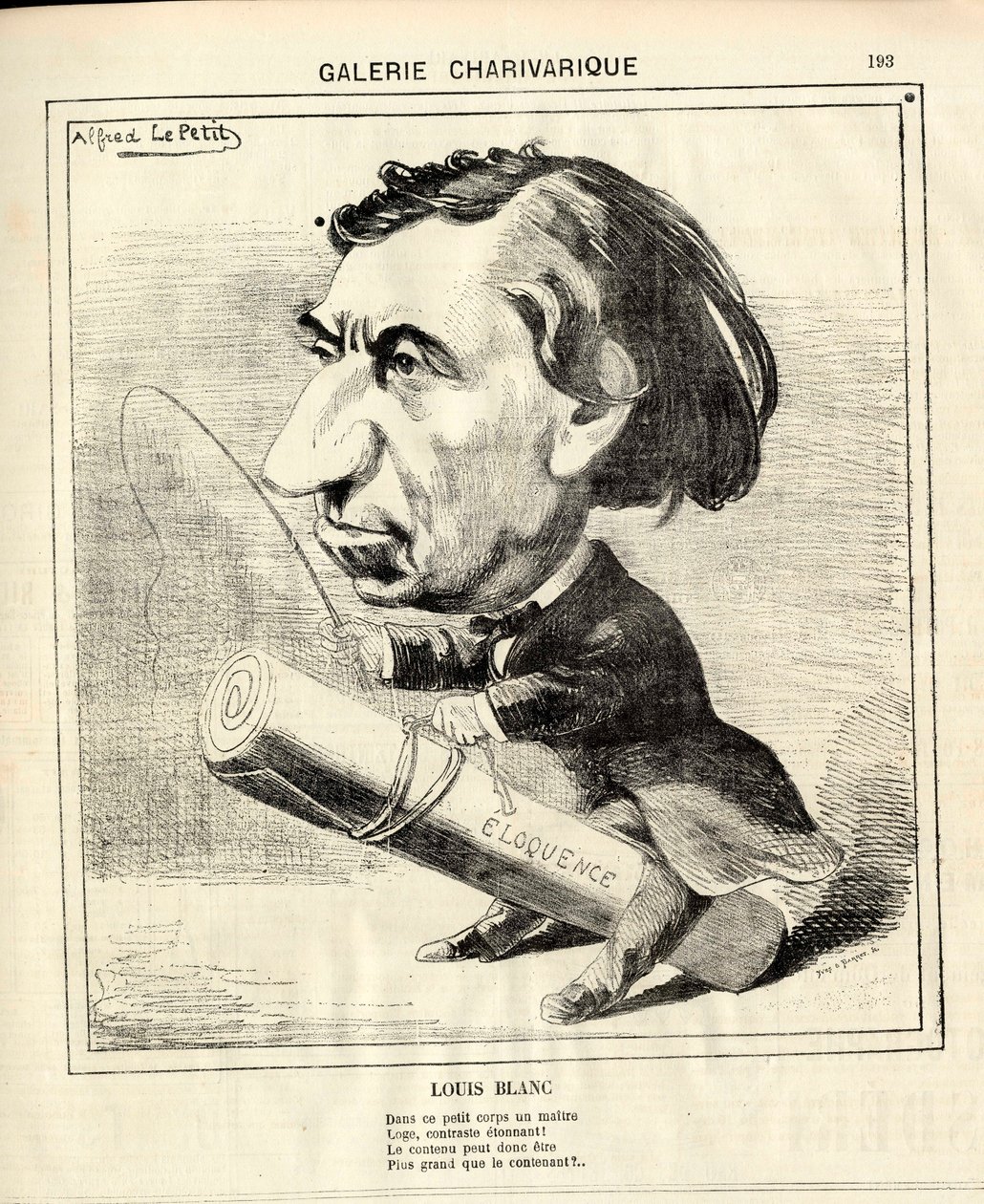 Le Charivari, satirický v B & W od Alfred Le Petit