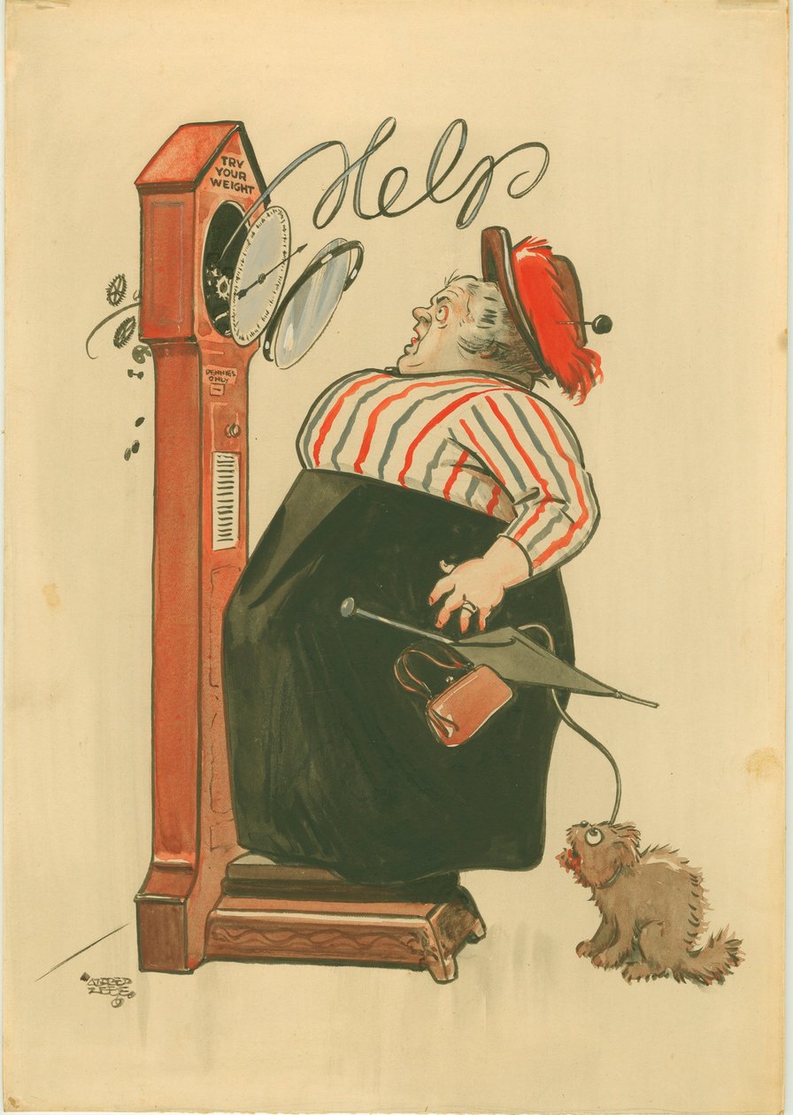 Zkuste svou váhu! (vodové barvy) od Alfred Leete