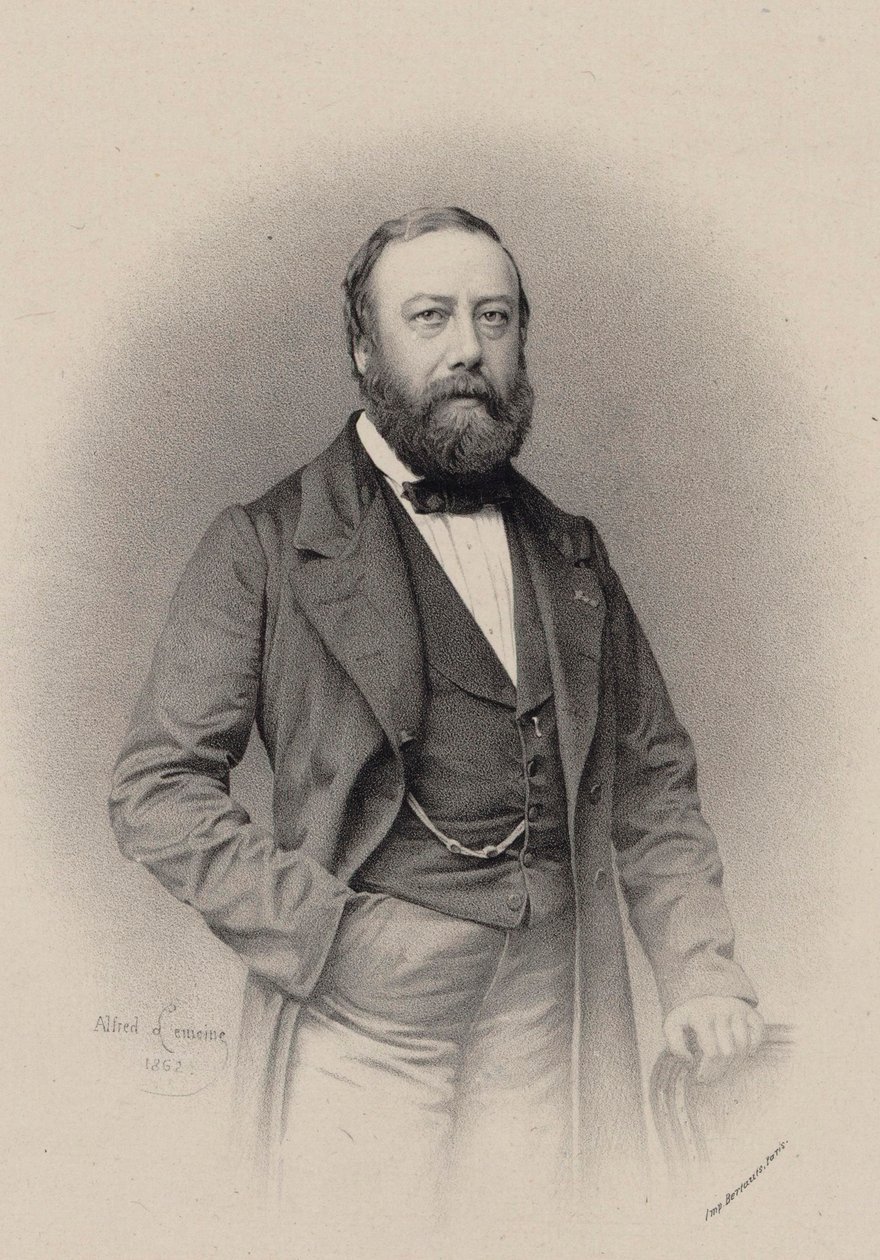 Portrét skladatele a zpěváka Gustava Nadauda 1820-1893, 1862. od Alfred Lemoine
