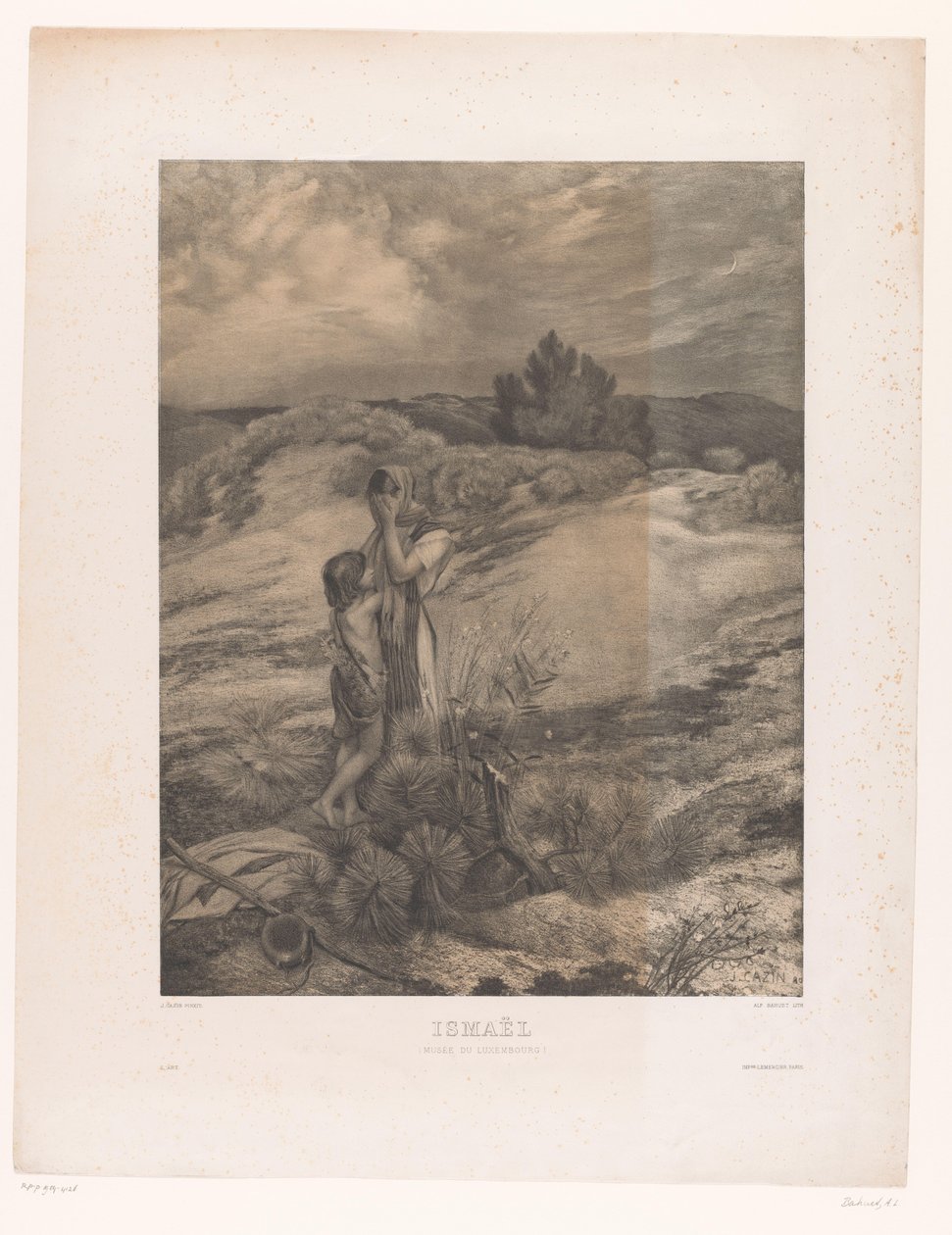 Hagar a Ismael v poušti Ismaël (Musée du Luxembourg) (název na předmětu) od Alfred Louis Bahuet