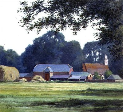 The Farm, West Parley, Dorsetshire, 1909 (tempera) od Alfred Lys Baldry