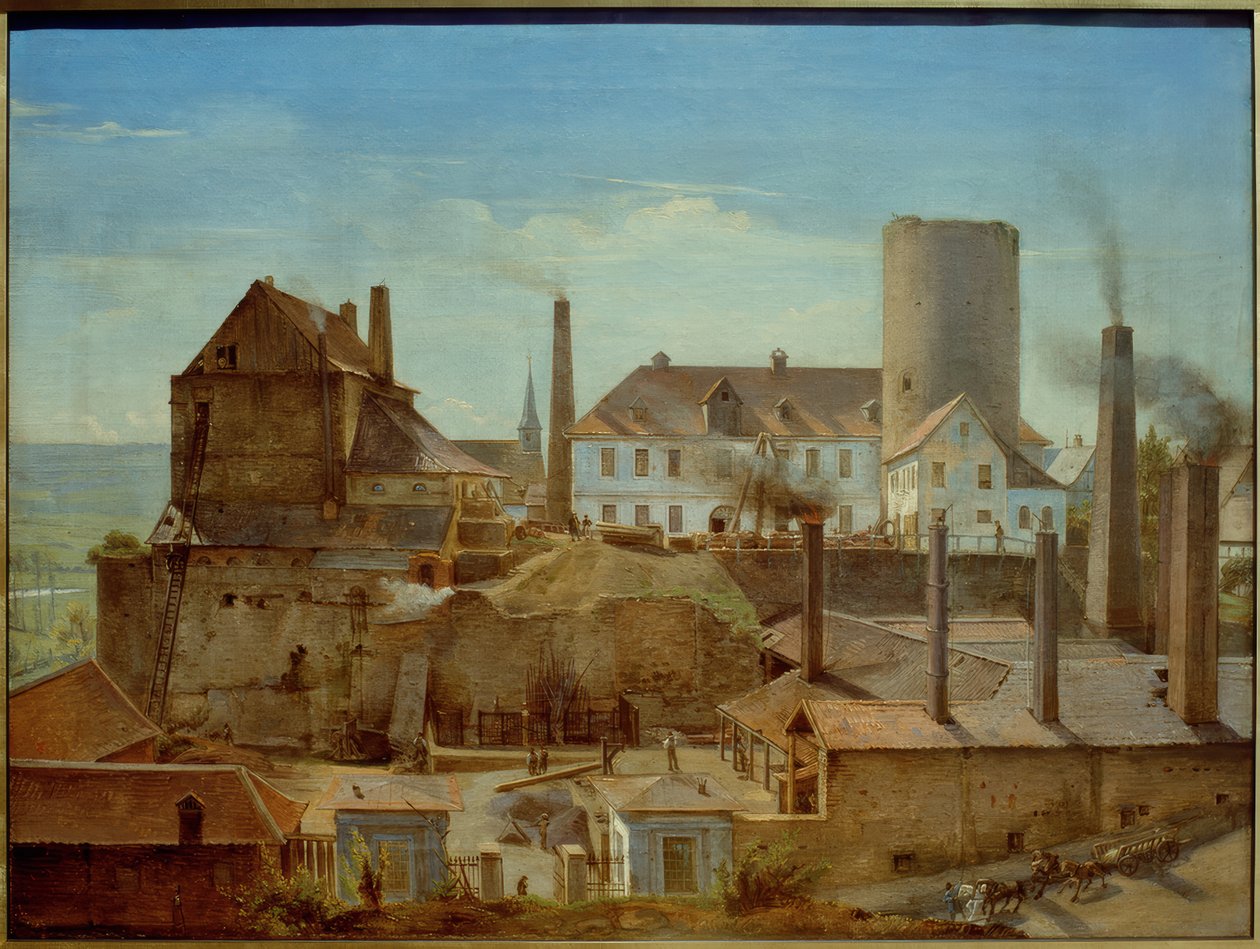 Továrna Harkort v Burg Wetter na Porúří od Alfred Rethel