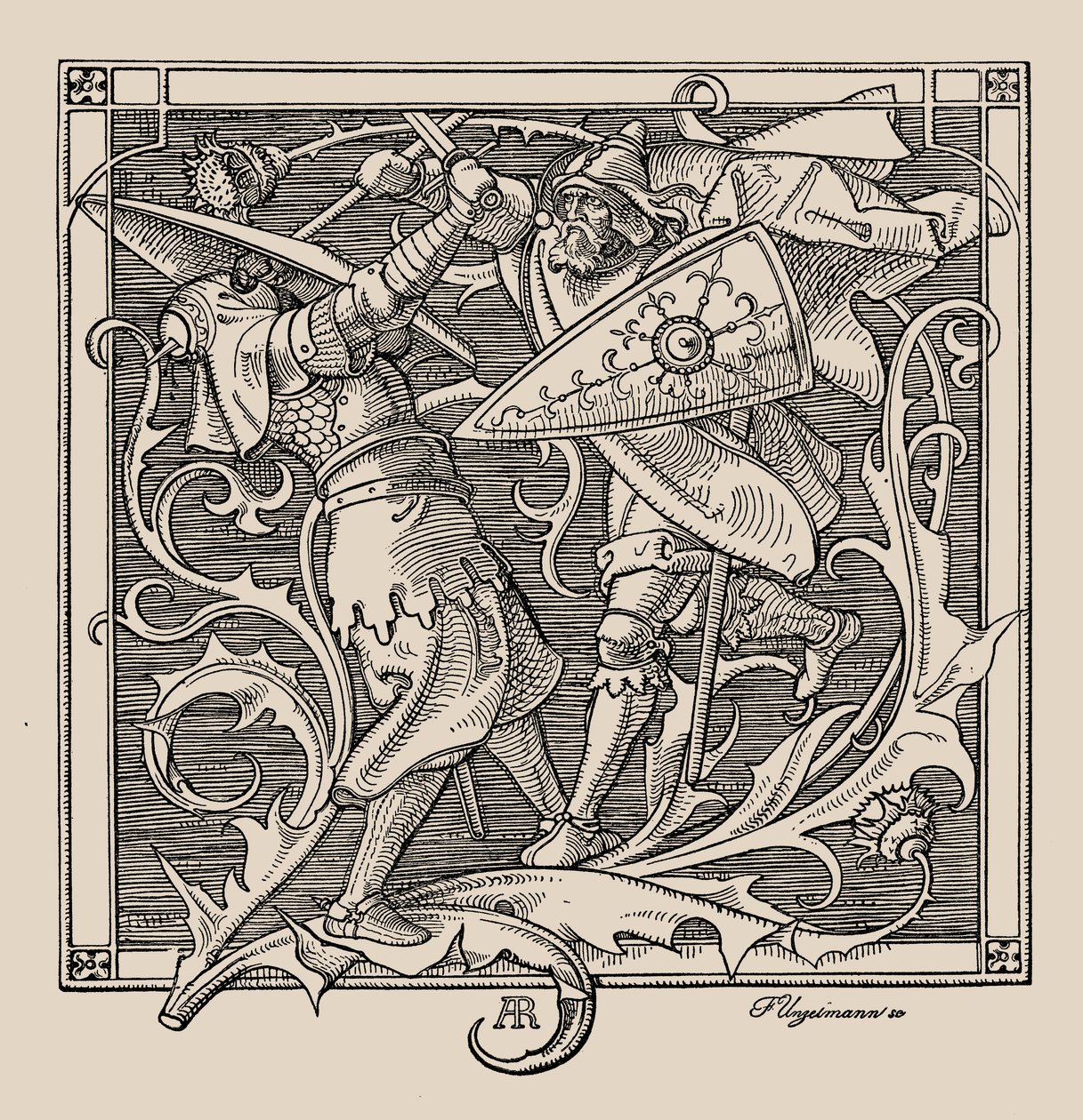 Die Nibelungen. Hagen z Tronecku zabíjí Iring, 1840-1841. od Alfred Rethel