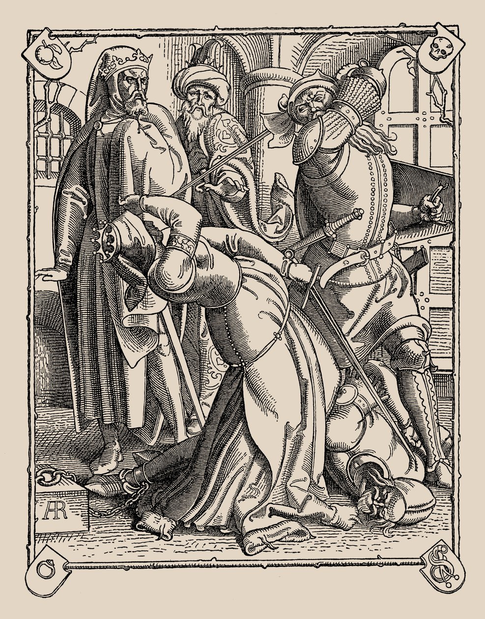 Die Nibelungen. Jak byli zabiti Gunther a Hagen a Kriemhild, 1840-1841. od Alfred Rethel