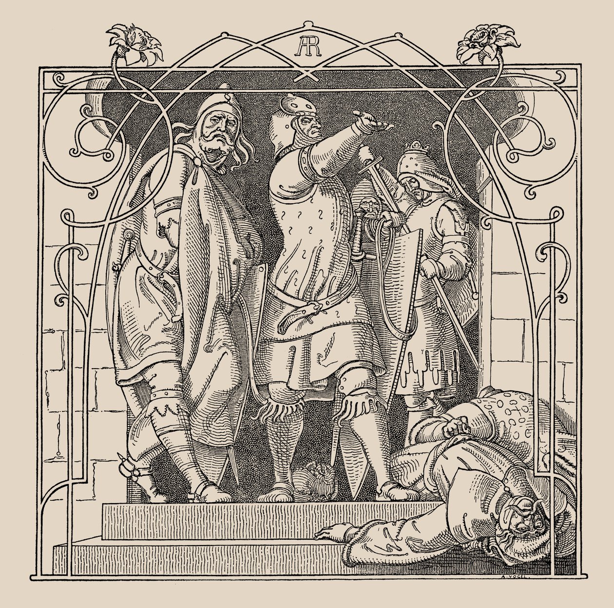 Die Nibelungen. Jak shazovali mrtvé ze sálu, 1840-1841. od Alfred Rethel