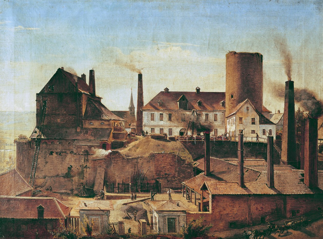 Továrna Harkort v Burg Wetter, kolem roku 1834 od Alfred Rethel
