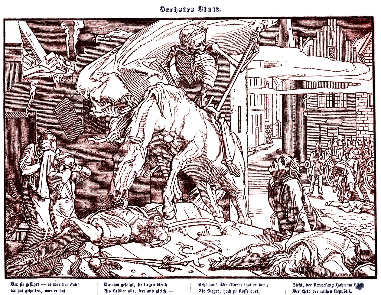 Totentanz 1848: Smrt jako republikánský hrdina od Alfred Rethel