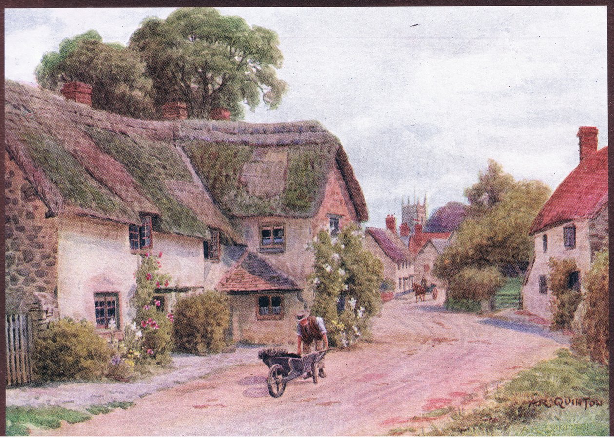 Carhampton, Somerset, z The Cottages and the Village Life of Rural England vydané nakladatelstvím Dent & Sons Limited od Alfred Robert Quinton