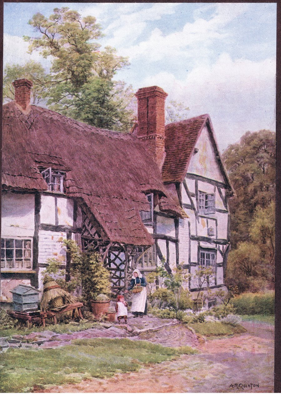 Havington, nr Evesham, Worcester, z The Cottages and the Village Life of Rural England vydané nakladatelstvím Dent & Sons Limited od Alfred Robert Quinton