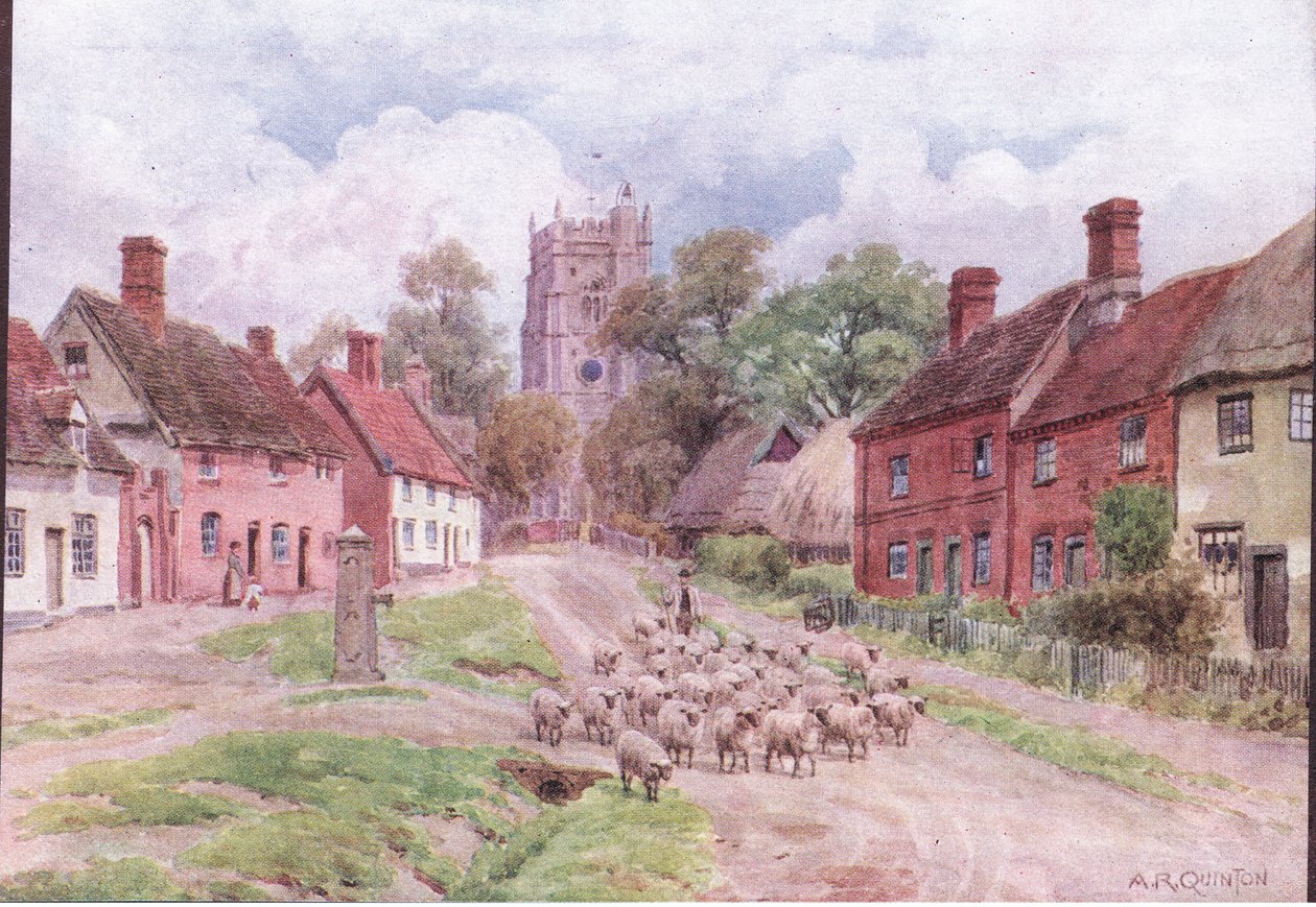 Monks Eleigh, Suffolk, z The Cottages and the Village Life of Rural England vydané nakladatelstvím Dent & Sons Limited od Alfred Robert Quinton