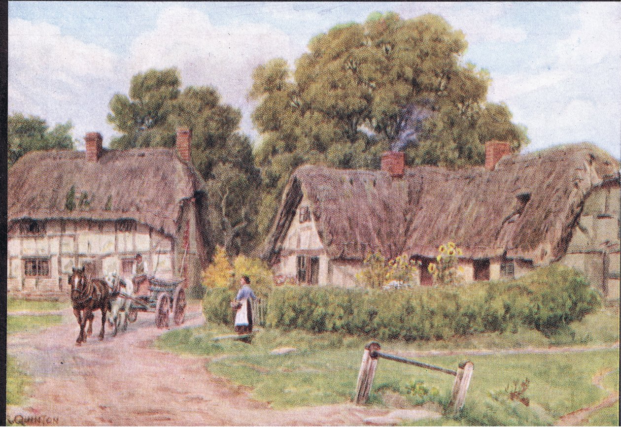 West Hagbourne, Berkshire, z The Cottages and the Village Life of Rural England vydané nakladatelstvím Dent & Sons Limited, 1912 od Alfred Robert Quinton