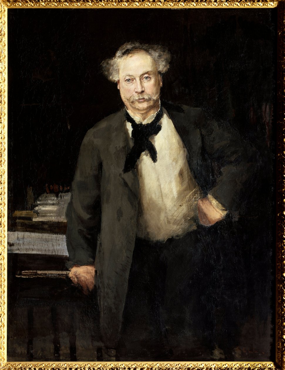 Portrét Alexandra Dumase Jr. (1824-1895), francouzského spisovatele. Obraz Alfreda Philippe Rolla (1846-1919) od Alfred Roll