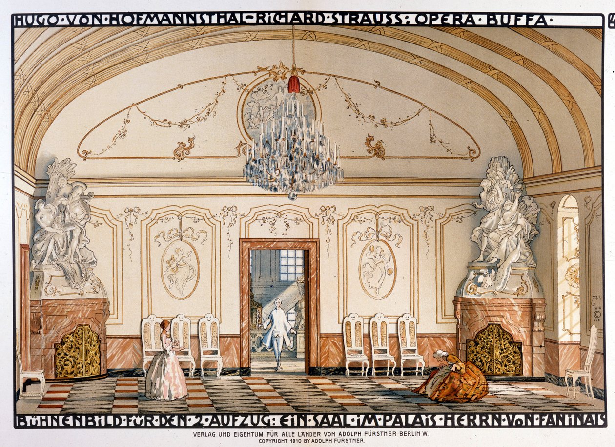 Richard Strauss: Der Rosenkavaliert (Rosenkavalier) Scénografie od Rollera. 2. jednání od Alfred Roller