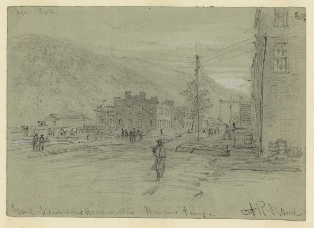 Genl. Stevensons Headquarters-Harpers Ferry od Alfred Rudolph Waud