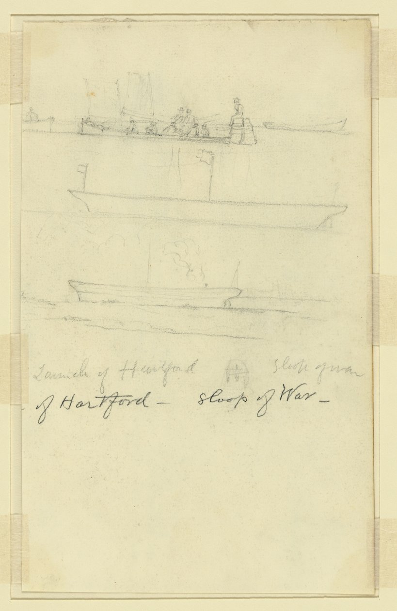 Zahájení hry Hartford, Sloop of War od Alfred Rudolph Waud
