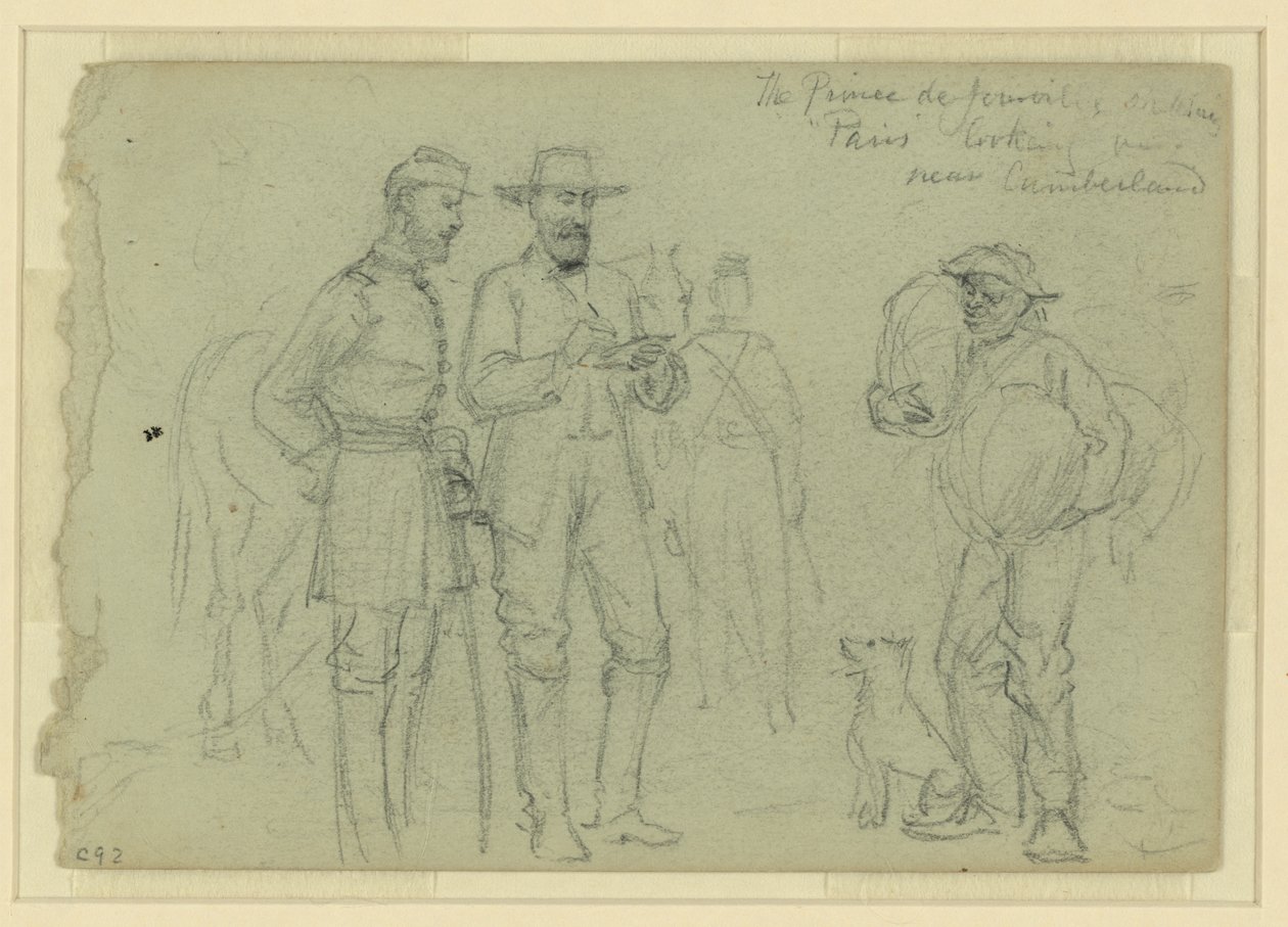 Princ de Joinville kreslící "Paříž" při pohledu na, poblíž Cumberland od Alfred Rudolph Waud