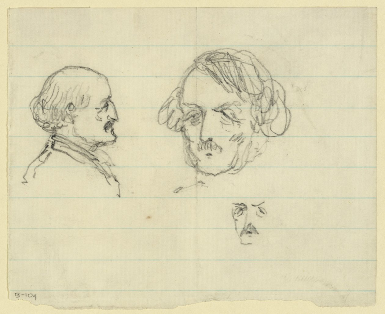 Tři portréty poprsí, včetně Benjamina Butlera od Alfred Rudolph Waud