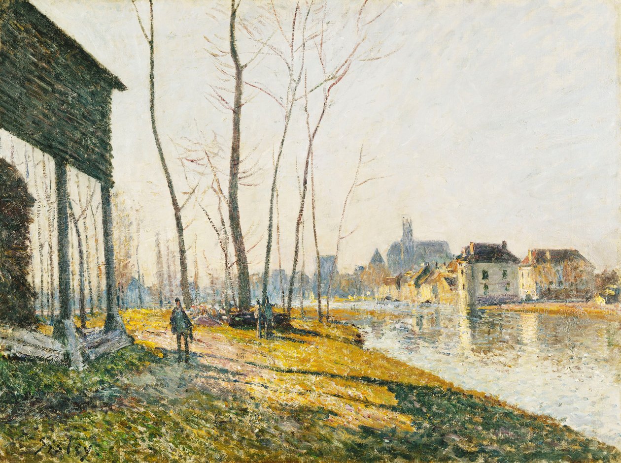Únorové ráno v Moret-sur-Loing; února ráno v Moret-sur-Loing, 1881 od Alfred Sisley