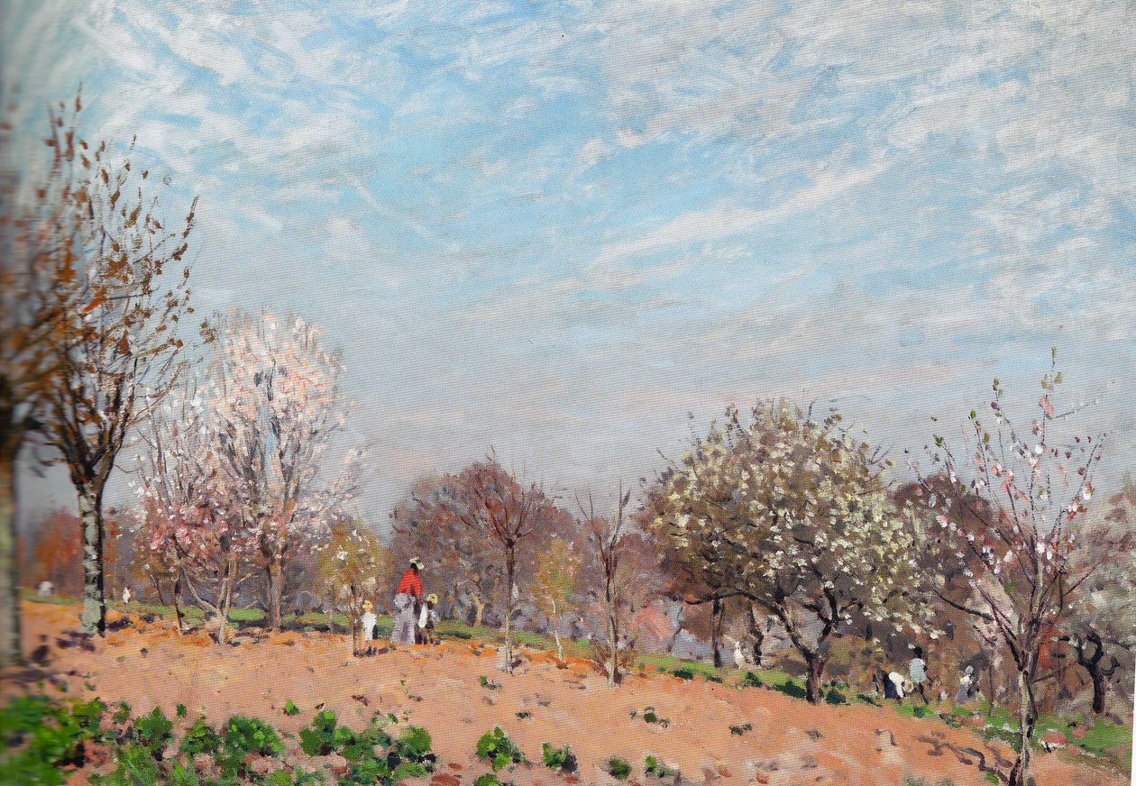 Kvetoucí jabloně v Louveciennes od Alfred Sisley