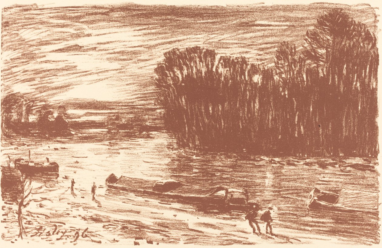 Banks of the Loing poblíž Saint-Mammes Bords du Loing, pres Saint-Mammes, 1896. od Alfred Sisley
