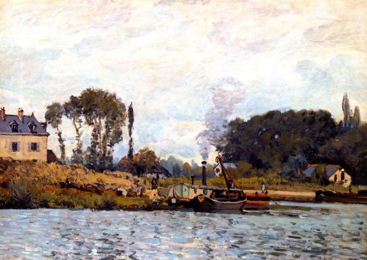 Lodě na kanálu, 1873 od Alfred Sisley