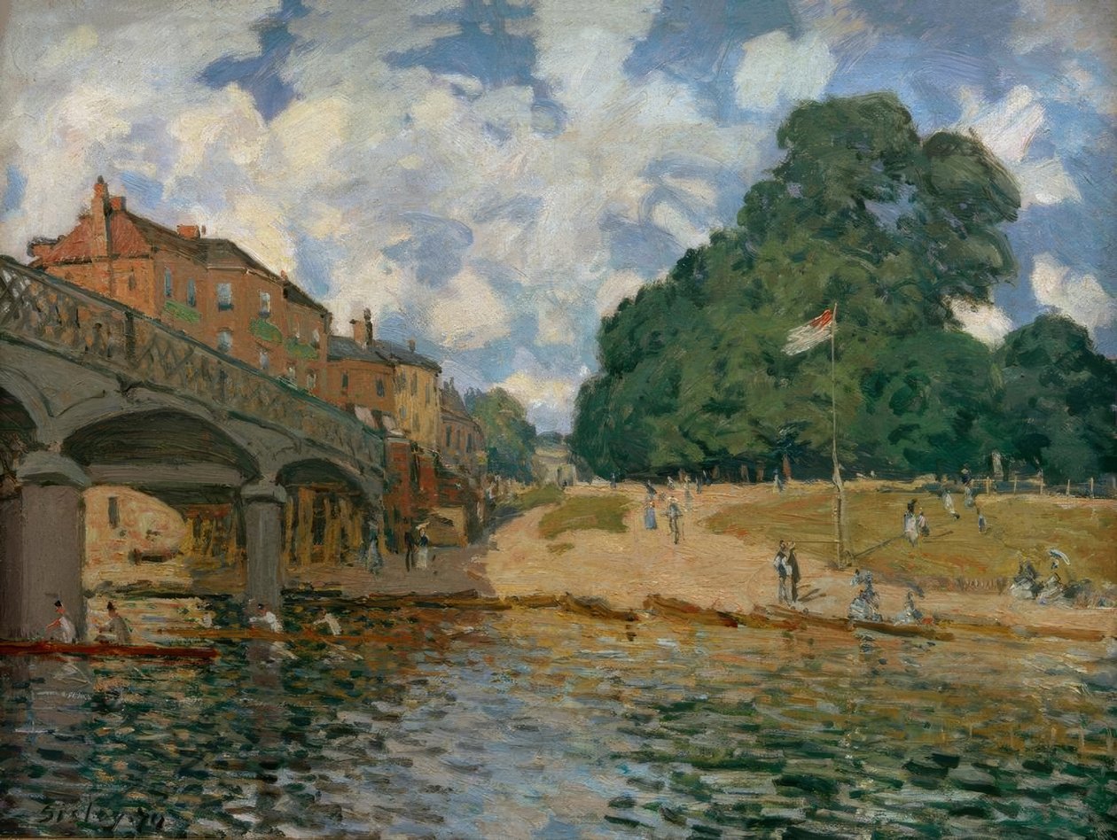 Most v Hampton Court od Alfred Sisley