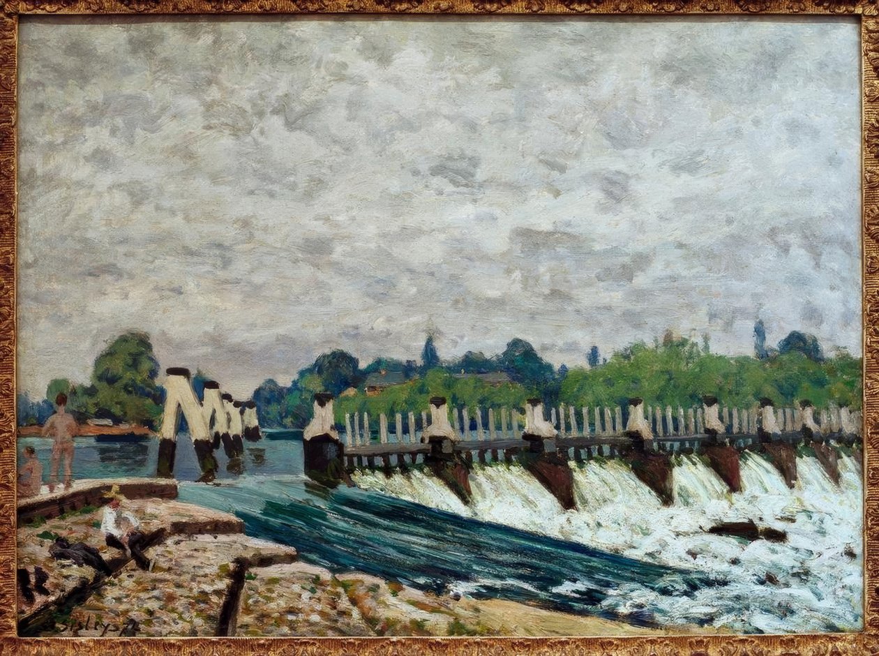 Jez Molesey v Hampton Court od Alfred Sisley