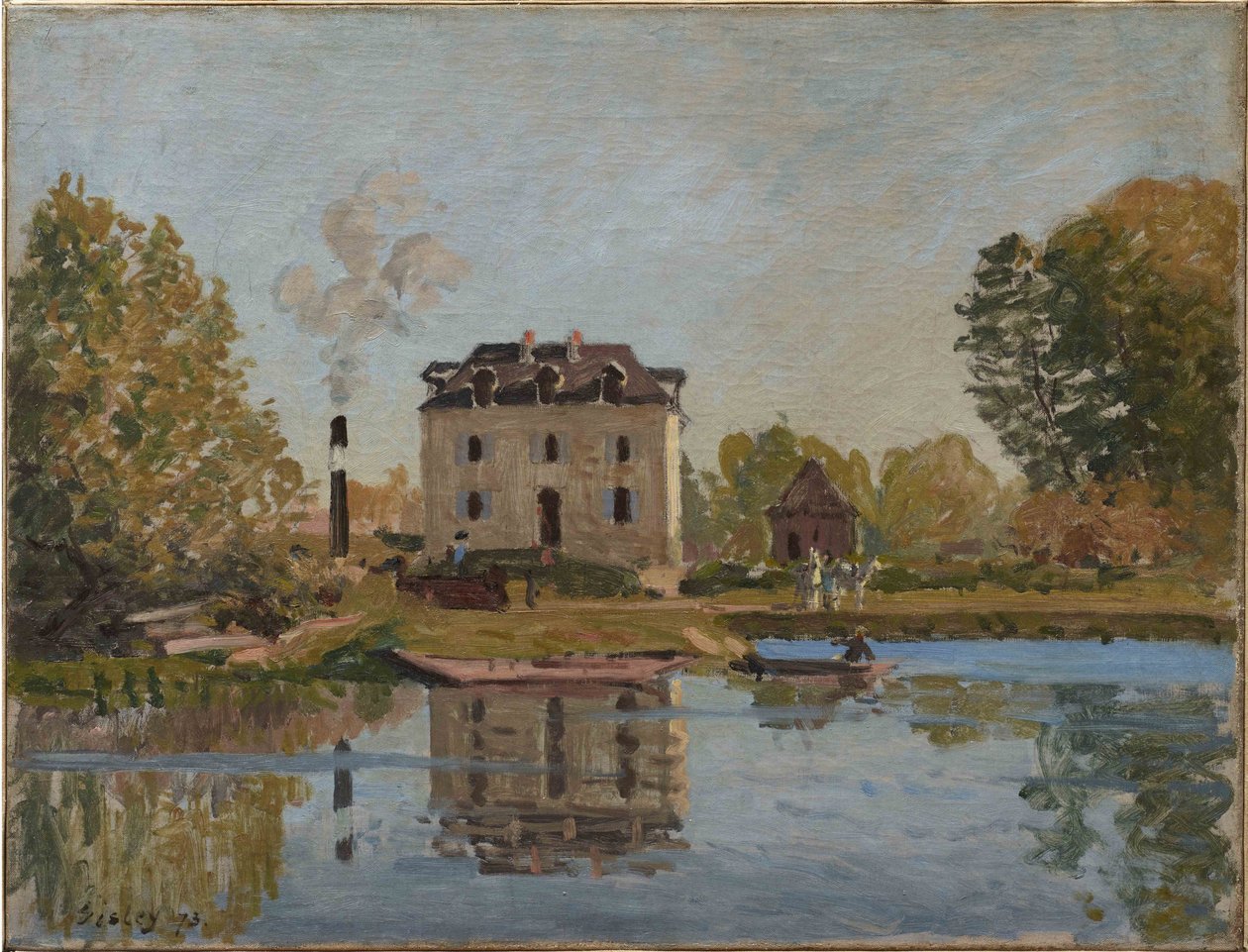 Továrna na břehu Seiny, Bougival od Alfred Sisley
