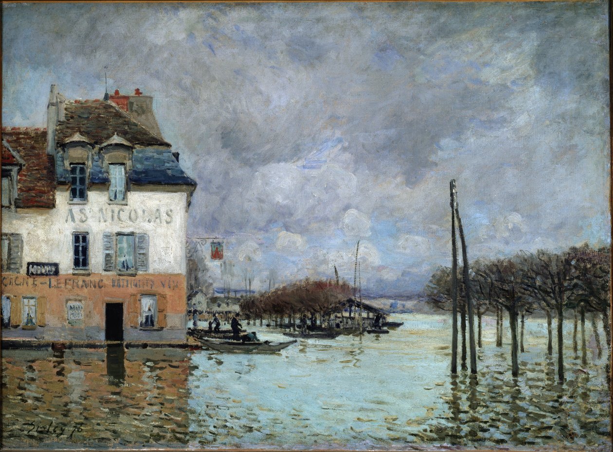 Povodeň v Port-Marly - Olej na plátně od Alfred Sisley