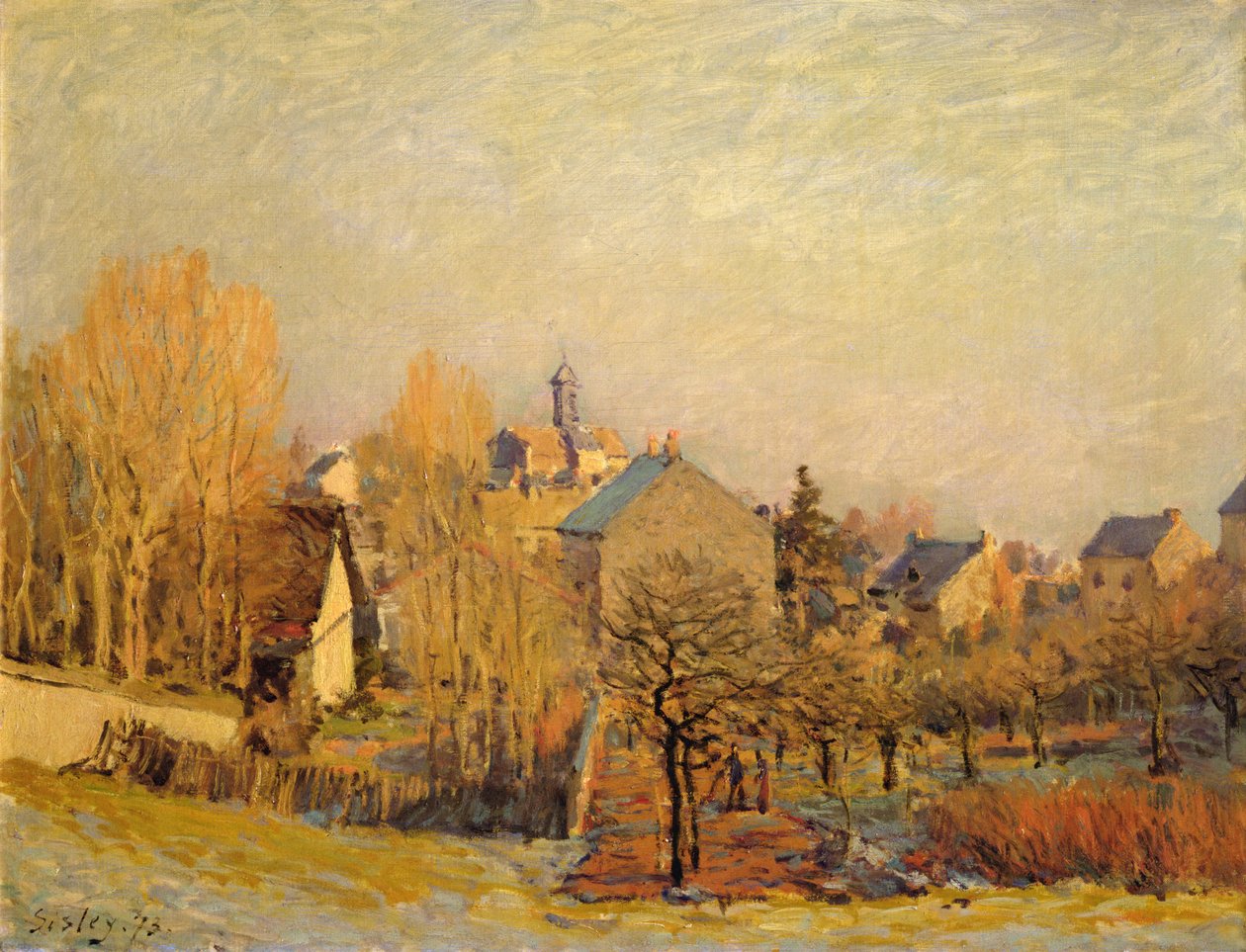 Mrazivé ráno v Louveciennes od Alfred Sisley