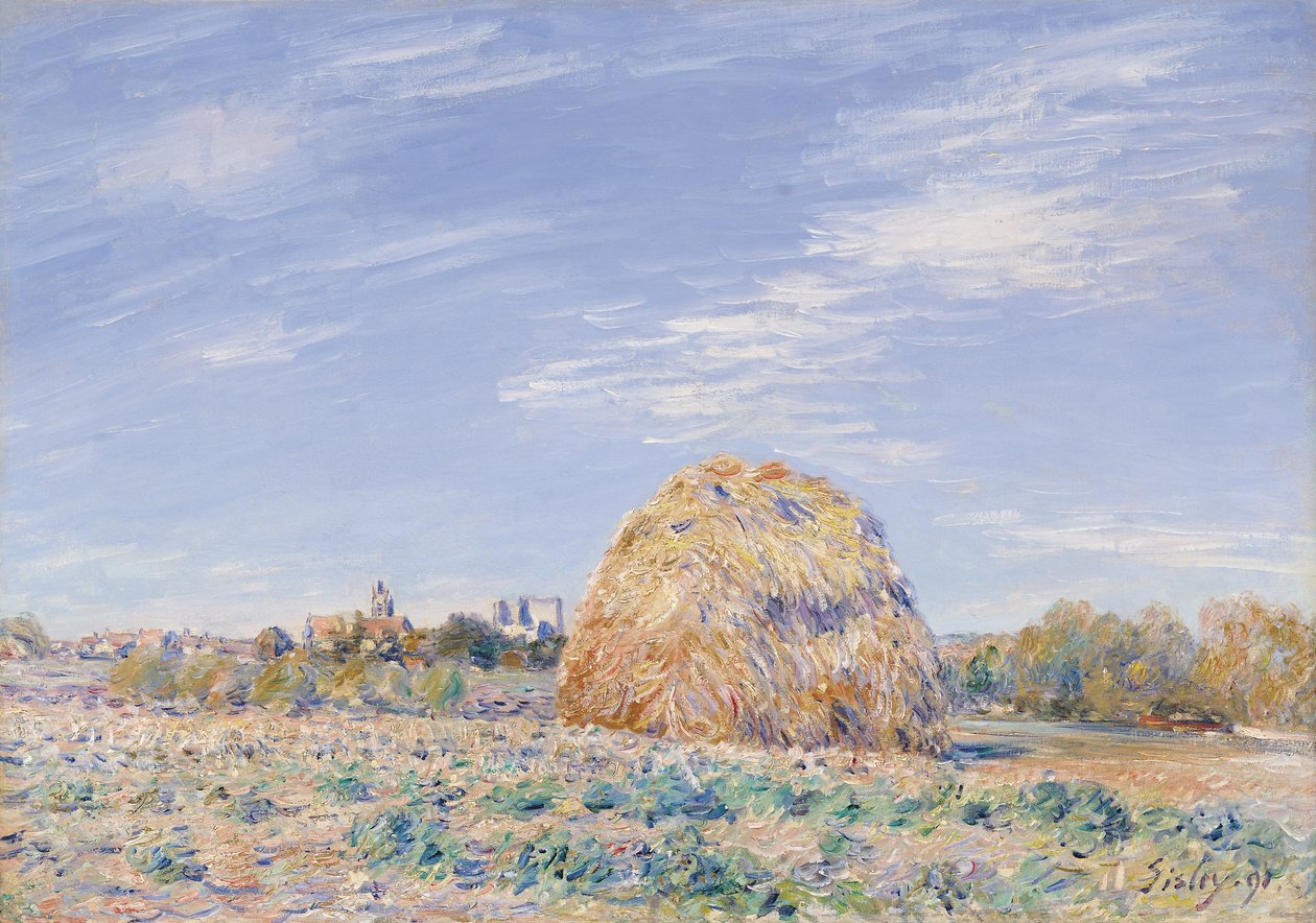 Seník na břehu řeky Loing, 1891 od Alfred Sisley