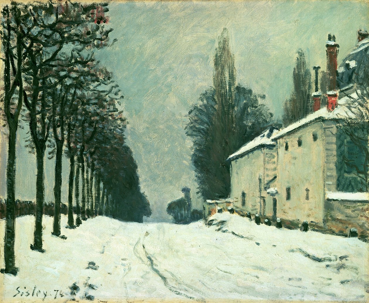 Cesta do Louveciennes, zima 1874 od Alfred Sisley