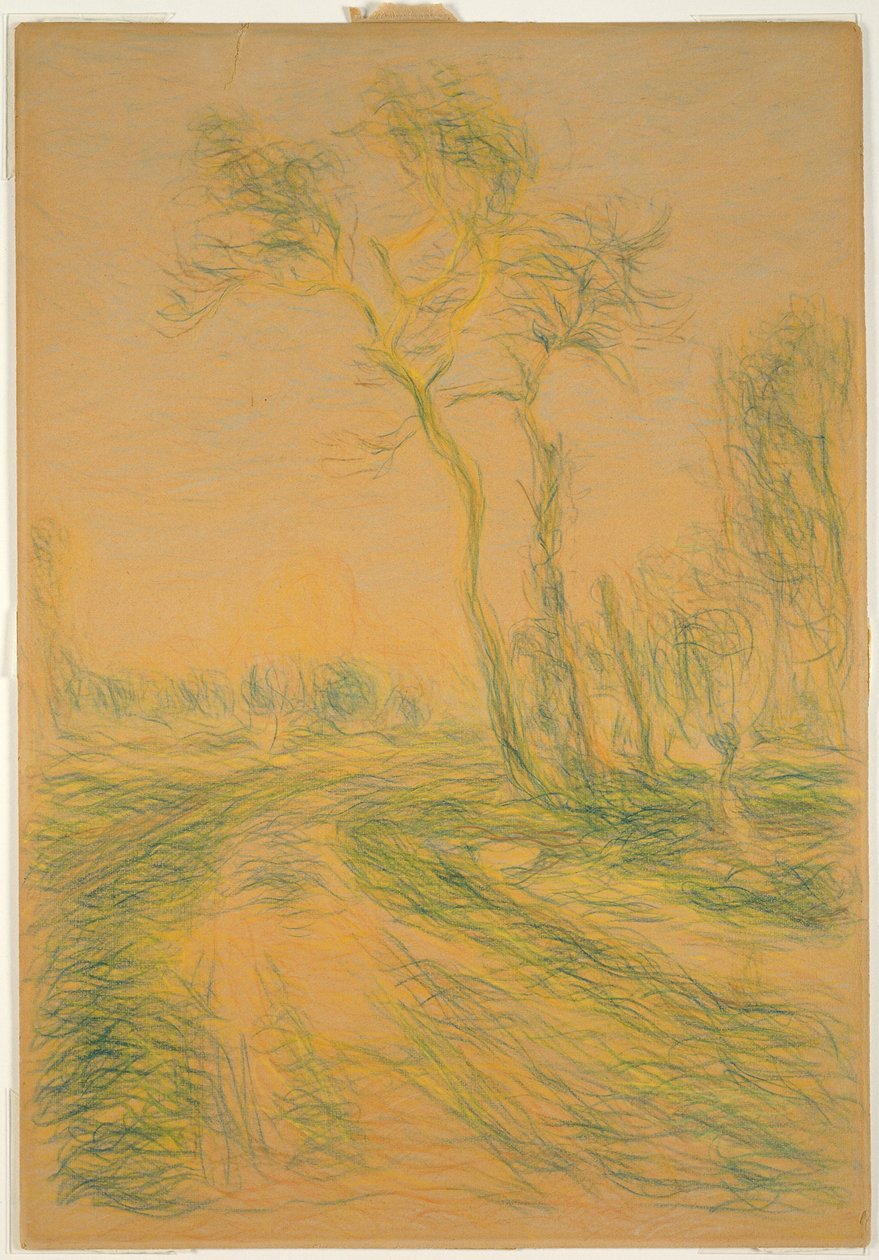 Krajina se stromy od Alfred Sisley