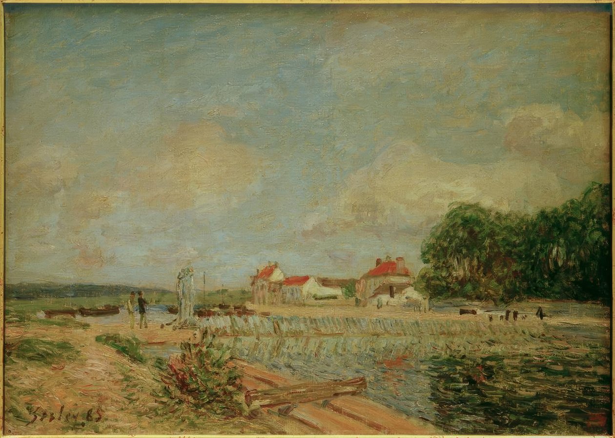 Přehrada Loing v Saint-Mammès od Alfred Sisley