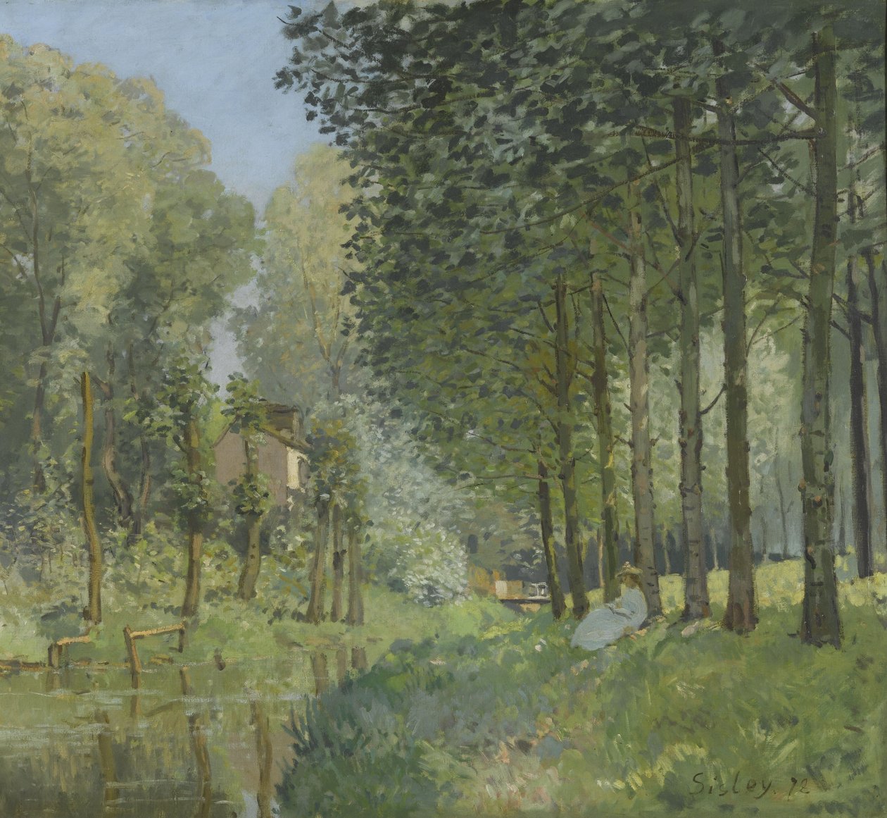 Odpočinek u potoka. Okraj lesa od Alfred Sisley